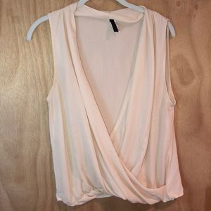 Open sheer cream blouse